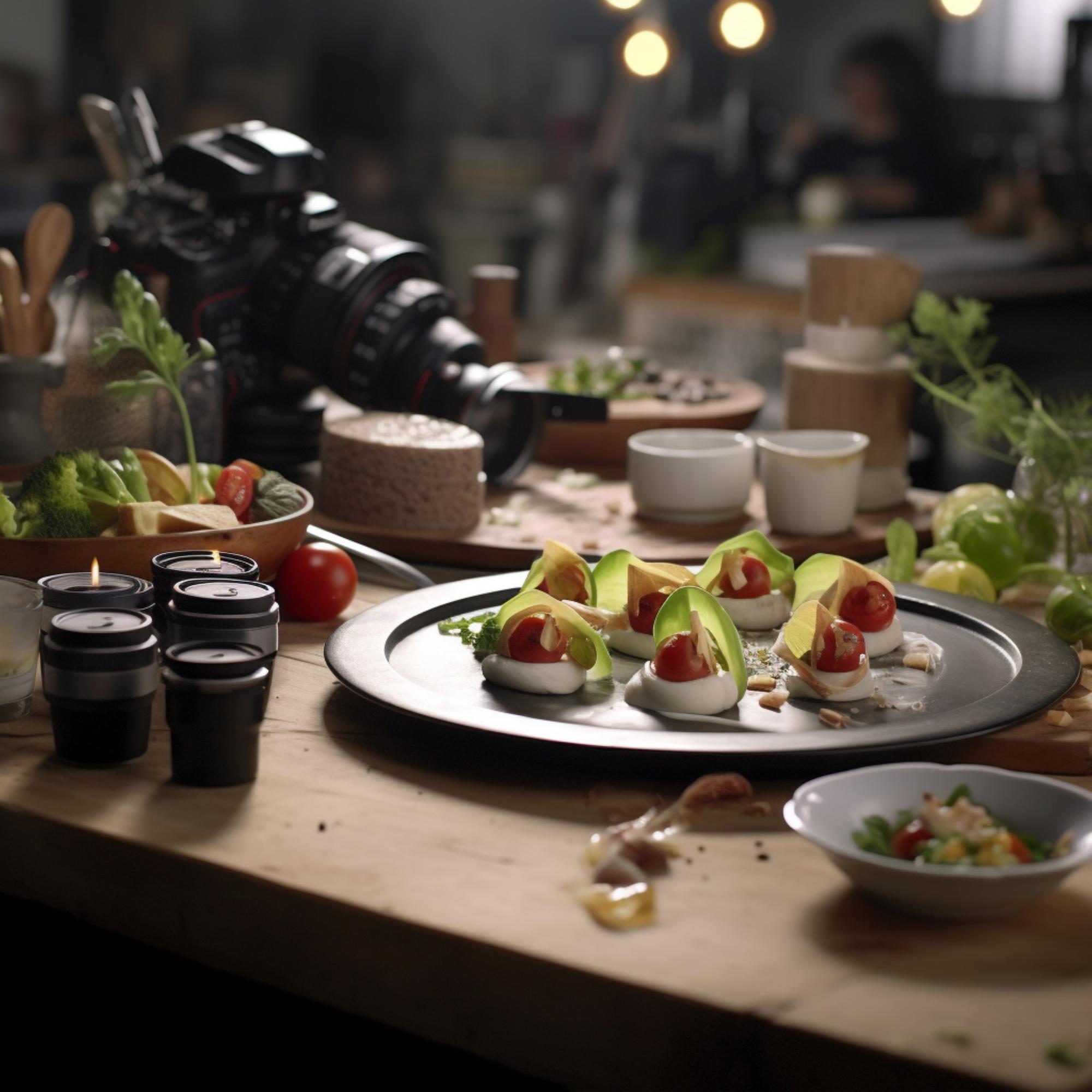 Workshop table with plated courses and tools